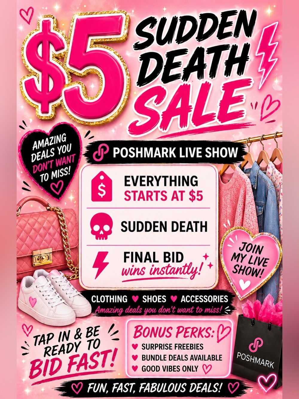 $5 Sudden Death 🩷☠️🩷☠️